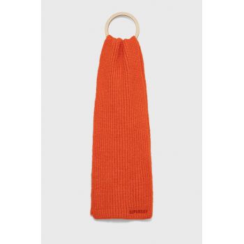 Superdry esarfa din amestec de lana culoarea portocaliu, neted