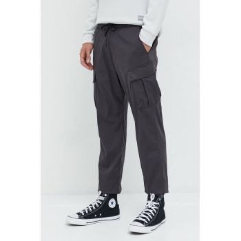 Abercrombie & Fitch pantaloni barbati, culoarea gri de firma originali