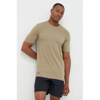 Under Armour tricou Tactical barbati, culoarea verde, neted ieftin