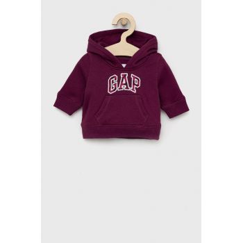 GAP bluza copii culoarea violet, cu glugă, cu imprimeu ieftin