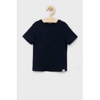 GAP tricou de bumbac pentru copii culoarea albastru marin, neted