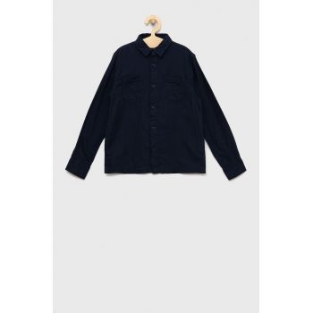 Jack & Jones camasa de bumbac pentru copii culoarea albastru marin