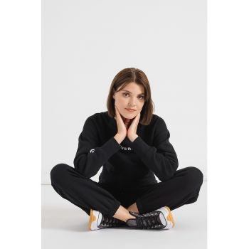 Bluza sport crop cu maneci raglan Wordmark