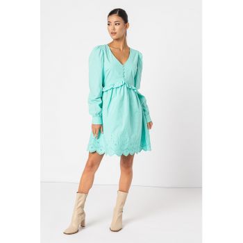 Rochie cu maneci bufante si decolteu in V Rochie cu maneci bufante si decolteu in V