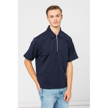 Tricou polo cu fenta cu fermoar de firma original