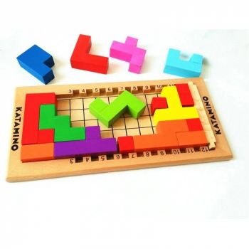 Joc de strategie Tetris 3D Kataminor, din lemn