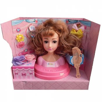 Jucarie role-play Cap de papusa pentru coafat Hair Stylist, Red Head