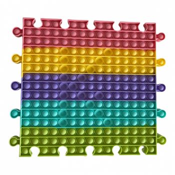 Jucarie POP IT!, GIGANT, multicolor, Patrat tip puzzle, 30 cm