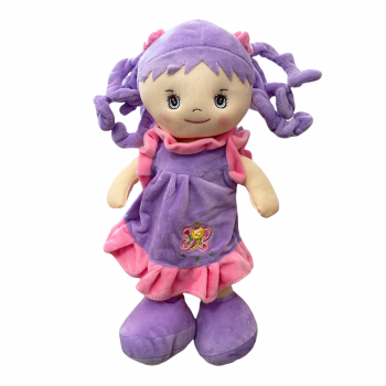 Papusa Pufica din plus canta in limba romana Are mama o fetita, mov
