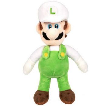 Jucarie din plus Luigi Fire (sapca alba), Super Mario, 38 cm