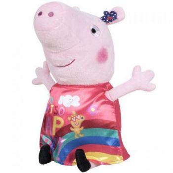 Jucarie din plus Peppa Pig cu rochie din satin - Just so Happy, 25 cm
