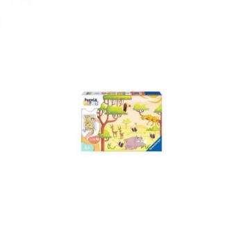 PUZZLE SI JOC ANIMALE DIN SAFARI, 2x24 PIESE