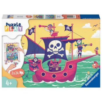 PUZZLE SI JOC BARCA PIRATILOR, 2x24 PIESE de firma original