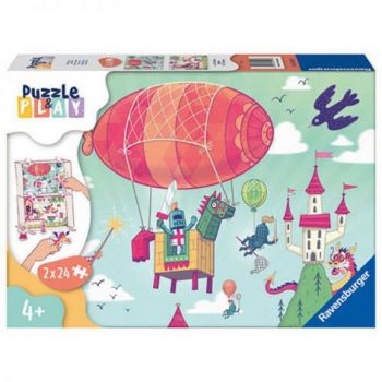 PUZZLE SI JOC PETRECERE REGALA, 2x24 PIESE de firma original