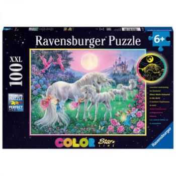 PUZZLE UNICORNI LA LUMINA LUNII, 100 PIESE STARLINE