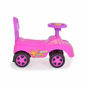Masinuta pentru copii Moni Keep Riding Roz fara pedale, greutate admisa 25 kg cu spatar si melodii
