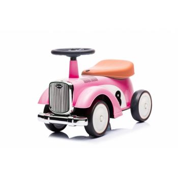Masinuta fara pedale pentru copii Nichiduta Vintage Car Pink cu roti late din cauciuc eva, spatiu pentru depozitarea jucariilor, limitator directie, inaltime de la sol pana la sezut 26.5 cm, greutate maxima admisa 30 kg