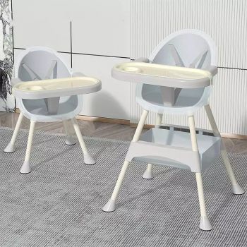 Scaun de masa Little Mom New Fashion Dinning Chair WhitePudra