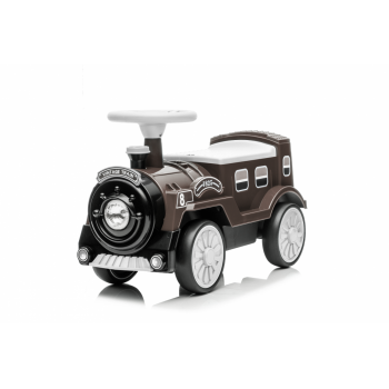 Trenulet fara pedale pentru copii Nichiduta Vintage Train Brown cu spatiu de depozitare sub scaun, recomandat copiilor peste 2 ani