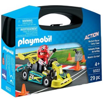 Set de Constructie Playmobil Portabil Masinuta de Curse - Action