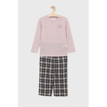 Abercrombie & Fitch pijama copii culoarea roz, neted ieftine