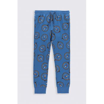 Coccodrillo pantaloni de trening pentru copii culoarea albastru marin, modelator