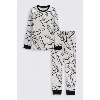 Coccodrillo pijama copii culoarea gri, modelator