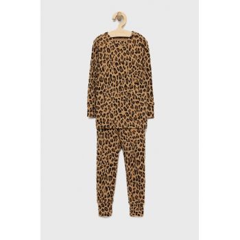 GAP pijamale de bumbac pentru copii culoarea maro, modelator