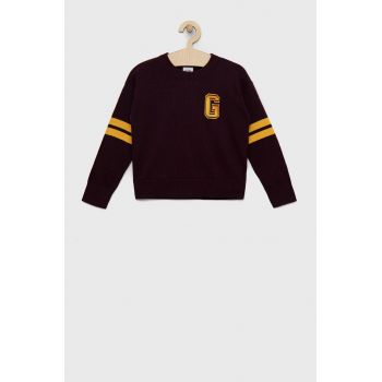 GAP pulover de bumbac pentru copii culoarea bordo, light