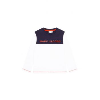 Marc Jacobs longsleeve din bumbac pentru copii culoarea alb, cu imprimeu