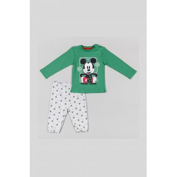 zippy pijamale de bumbac pentru copii culoarea verde, modelator
