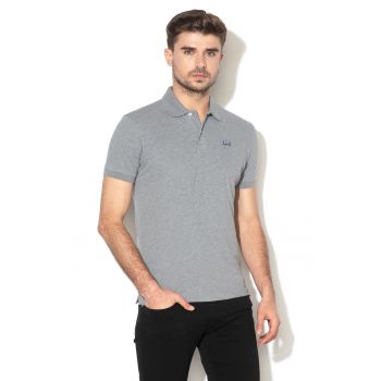 Tricou polo slim fit din material pique