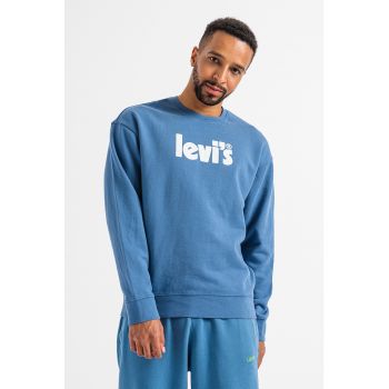Bluza sport relaxed fit cu decolteu la baza gatului