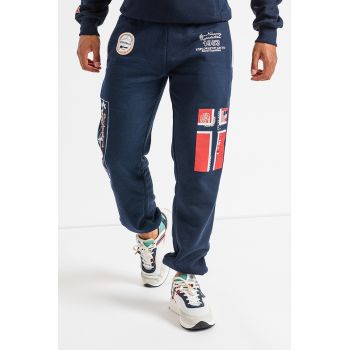 Pantaloni sport cu aplicatii logo Myer