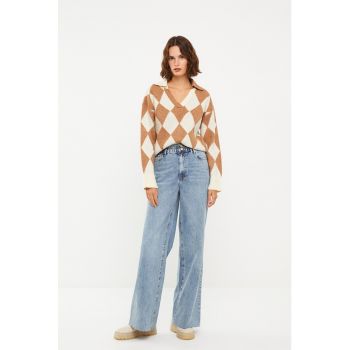 Pulover polo cu model geometric