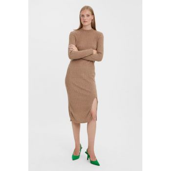 Rochie midi cu aspect striat