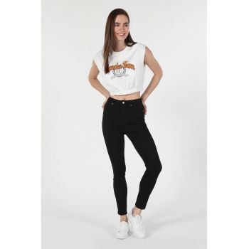 Blugi skinny cu talie inalta