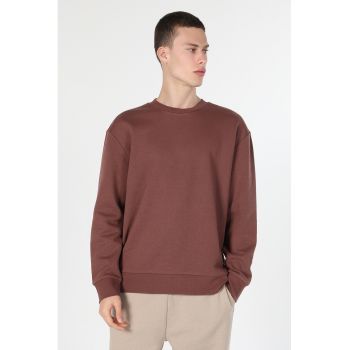Bluza sport cu decolteu la baza gatului si model uni