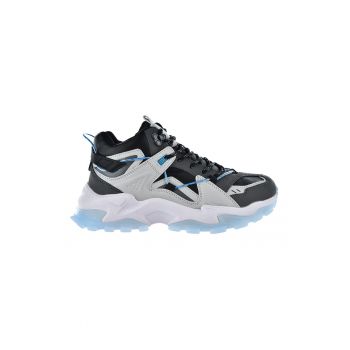 Pantofi sport din piele ecologica cu talpa wedge si garnituri contrastante