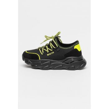Pantofi sport cu aspect tricotat si model slip-on