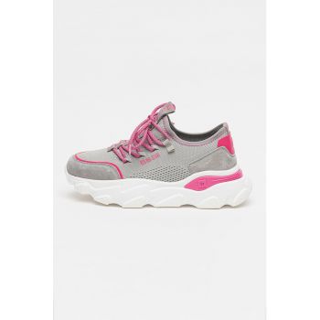Pantofi sport cu aspect tricotat si model slip-on