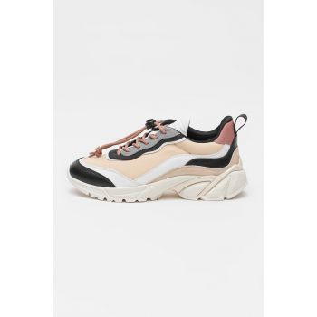 Pantofi sport demi-wedge de piele