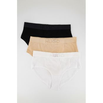 Set de chiloti hipster cu banda logo in talie - 3 perechi