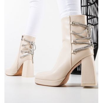 Botine dama Beattie Bej ieftine