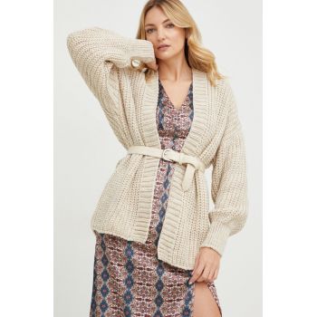 Answear Lab cardigan de lana femei, culoarea bej, călduros
