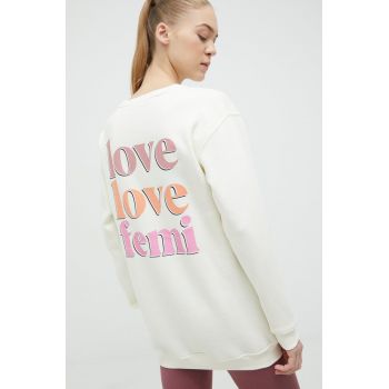 Femi Stories bluza Lavi femei, culoarea bej, modelator