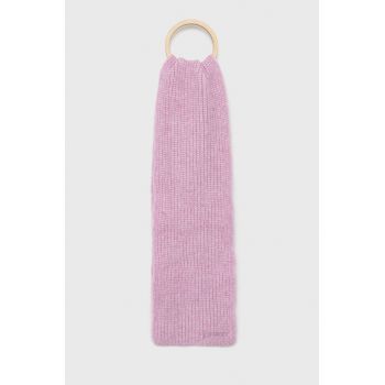Superdry esarfa din amestec de lana culoarea roz, modelator de firma original