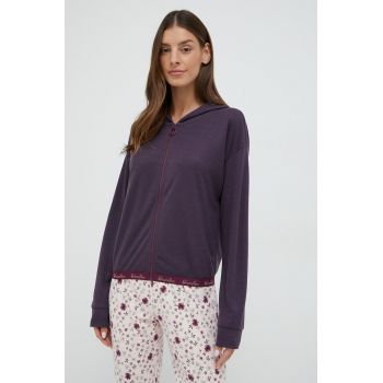 United Colors of Benetton bluza pijama femei, culoarea violet de firma originale