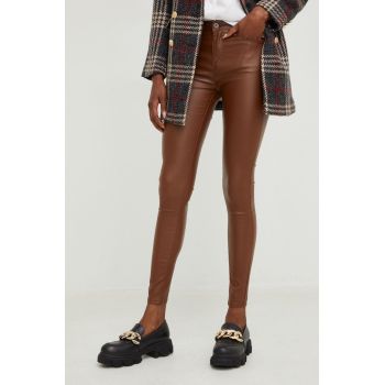 Answear Lab pantaloni femei, culoarea rosu, mulata, medium waist