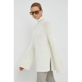 By Malene Birger pulover de lana Amin femei, culoarea bej, călduros, cu turtleneck de firma original